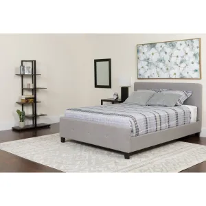 Full Platform Bed Set-Gray HG-BMF-26-GG