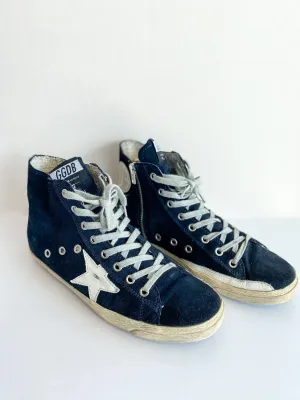 Golden Goose Francy Blue Suede Sneakers