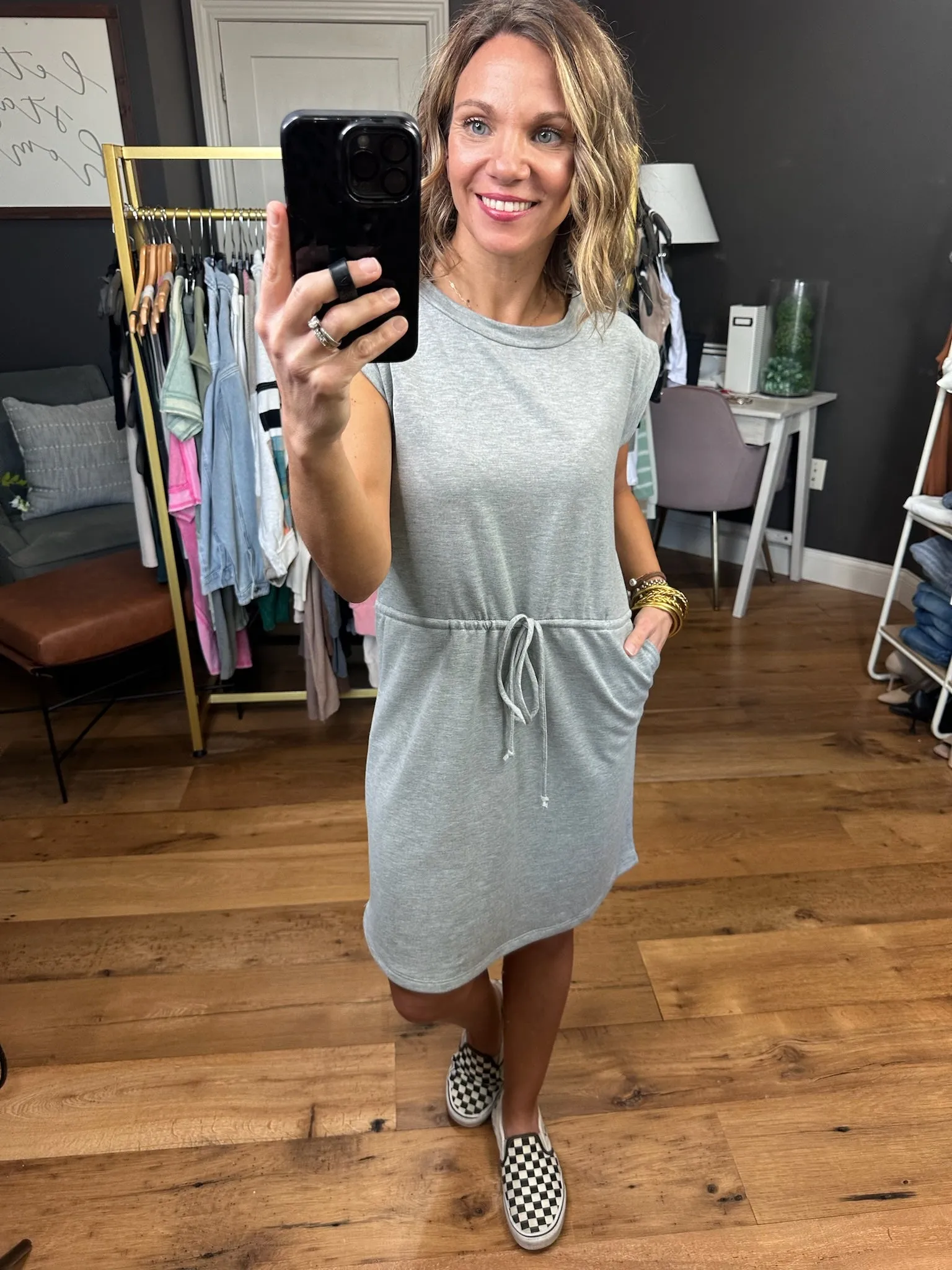 Great Day Ahead Drawstring-Waist Dress - Multiple Options