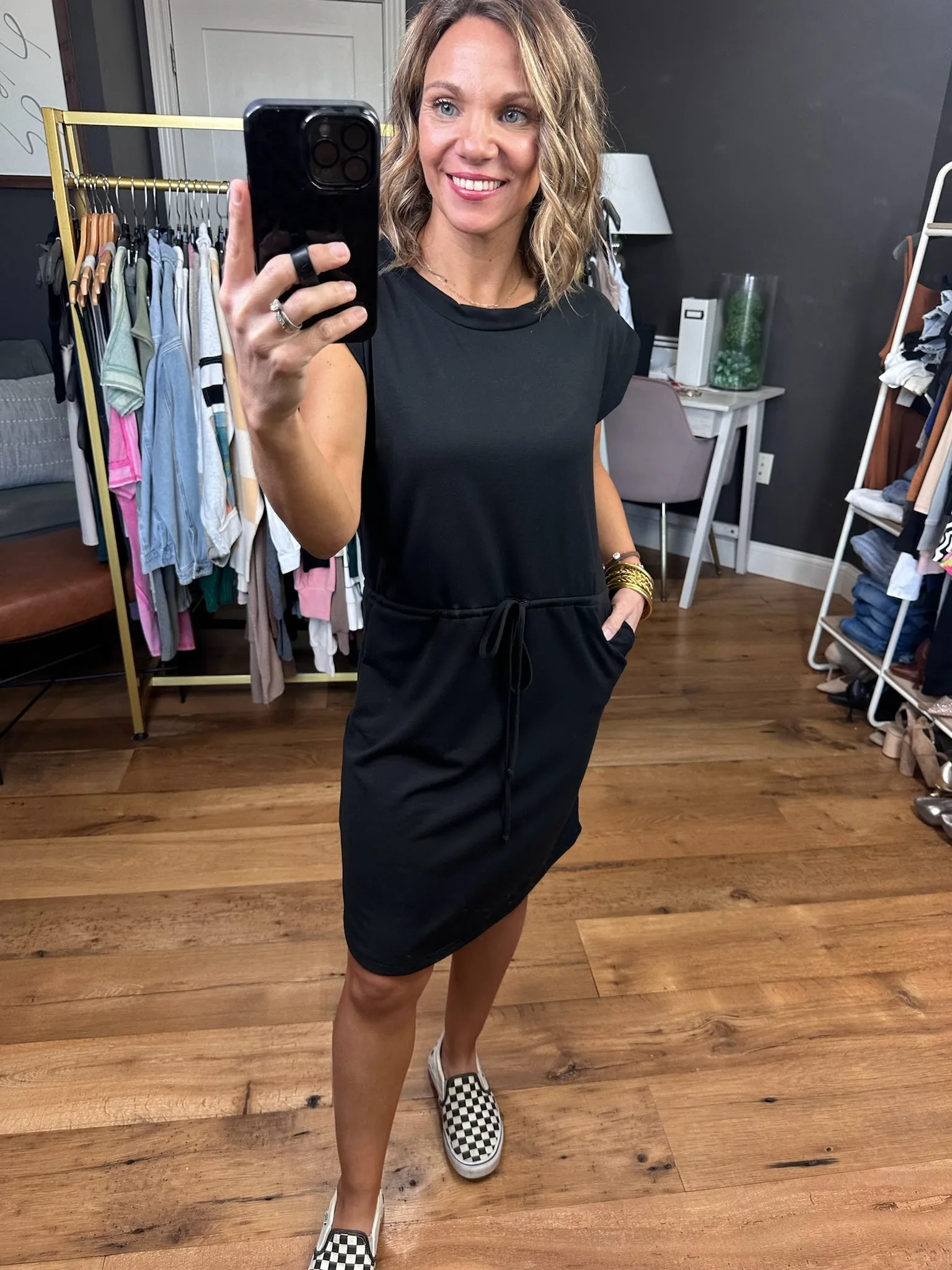 Great Day Ahead Drawstring-Waist Dress - Multiple Options