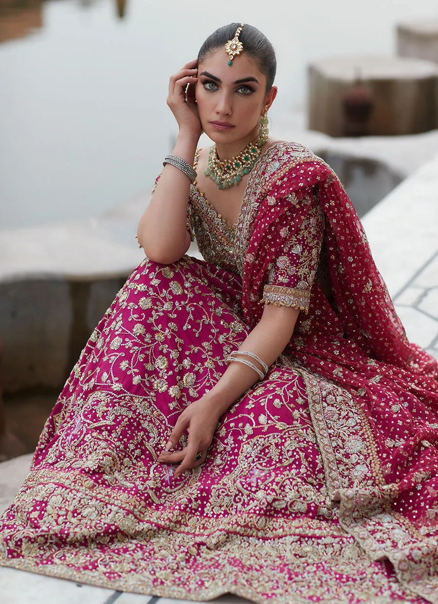 Gul Bano Berry Lehnga Choli Bridal