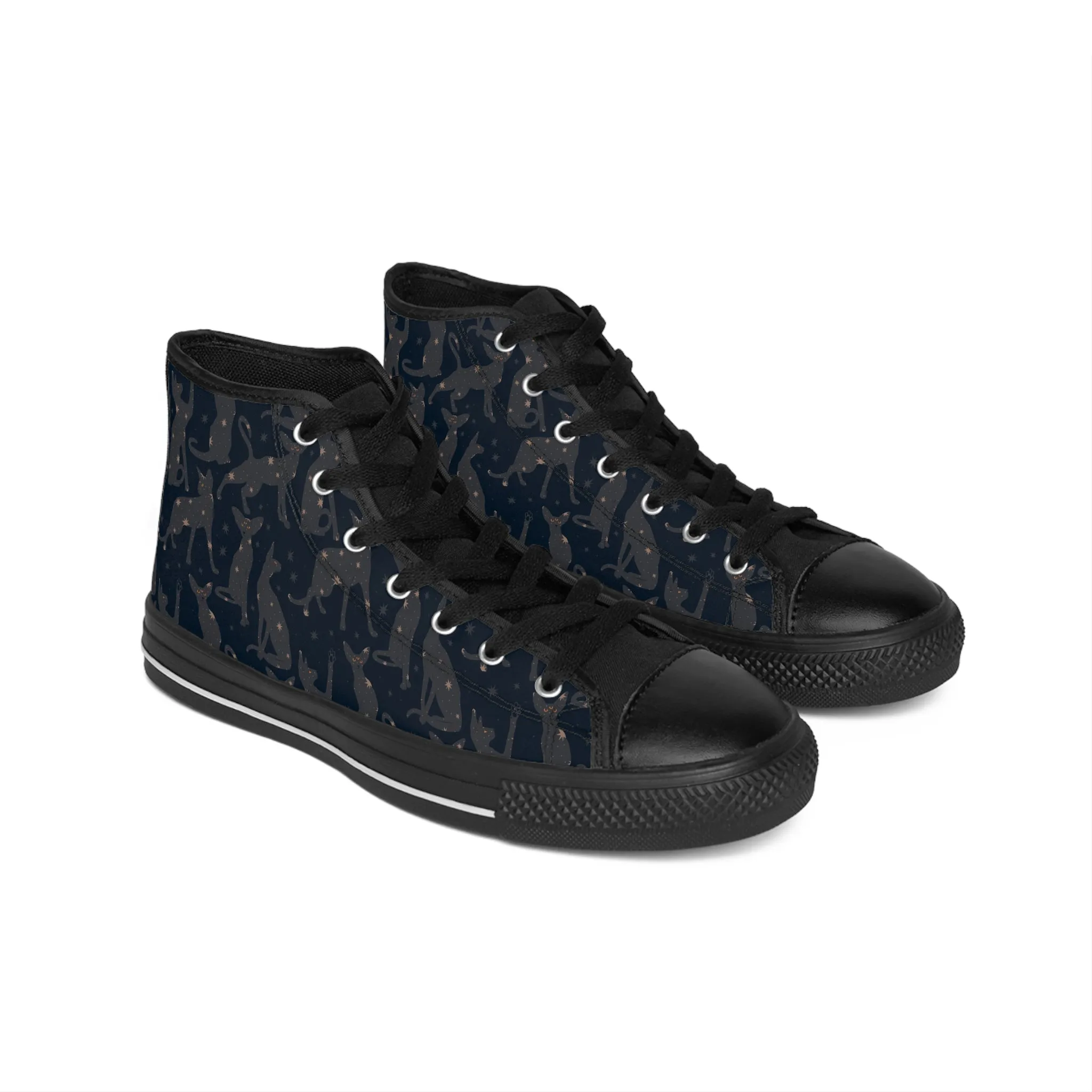 Halloween Blue Cats Women's Classic Sneakers