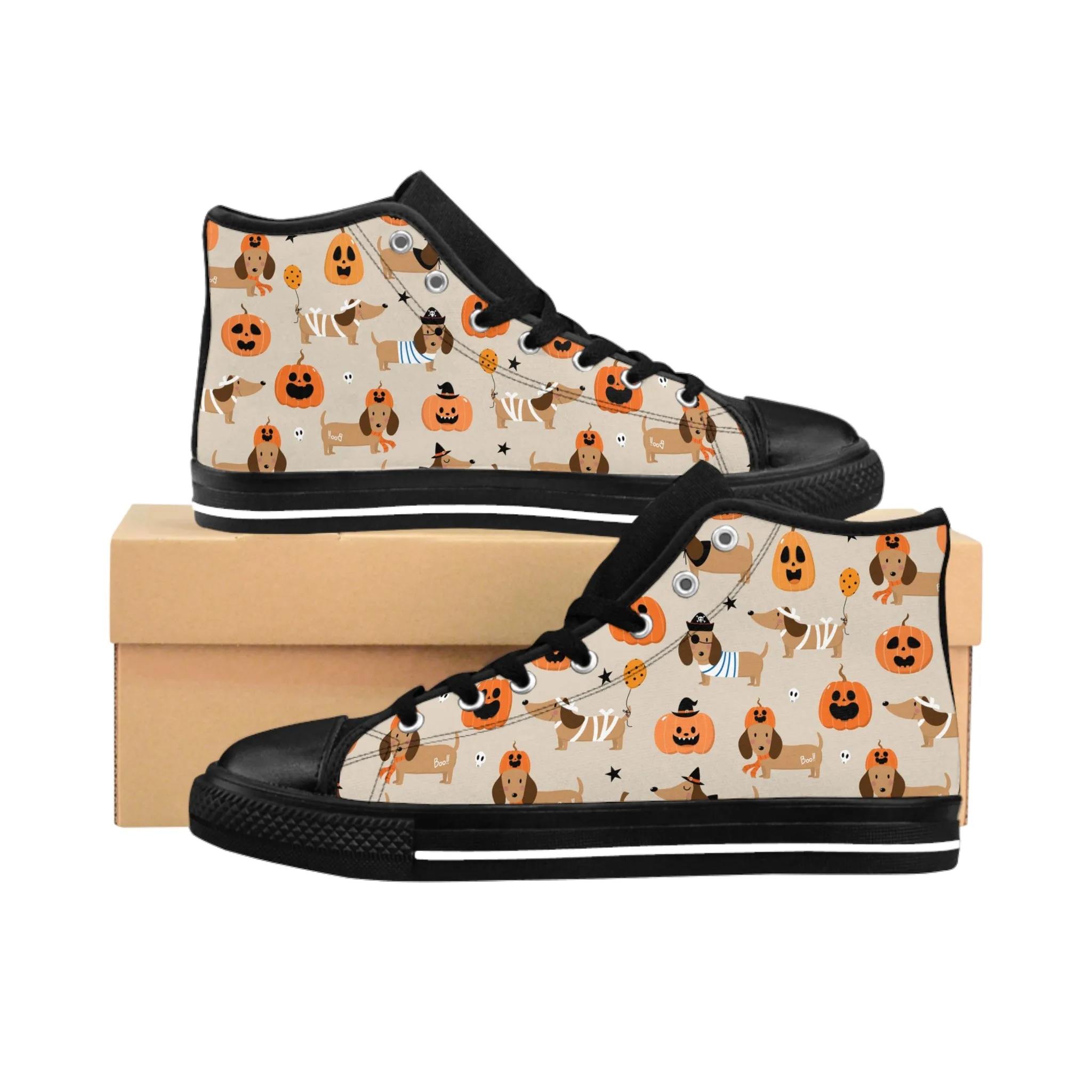 Halloween Dachshund Dogs Women's Classic Sneakers