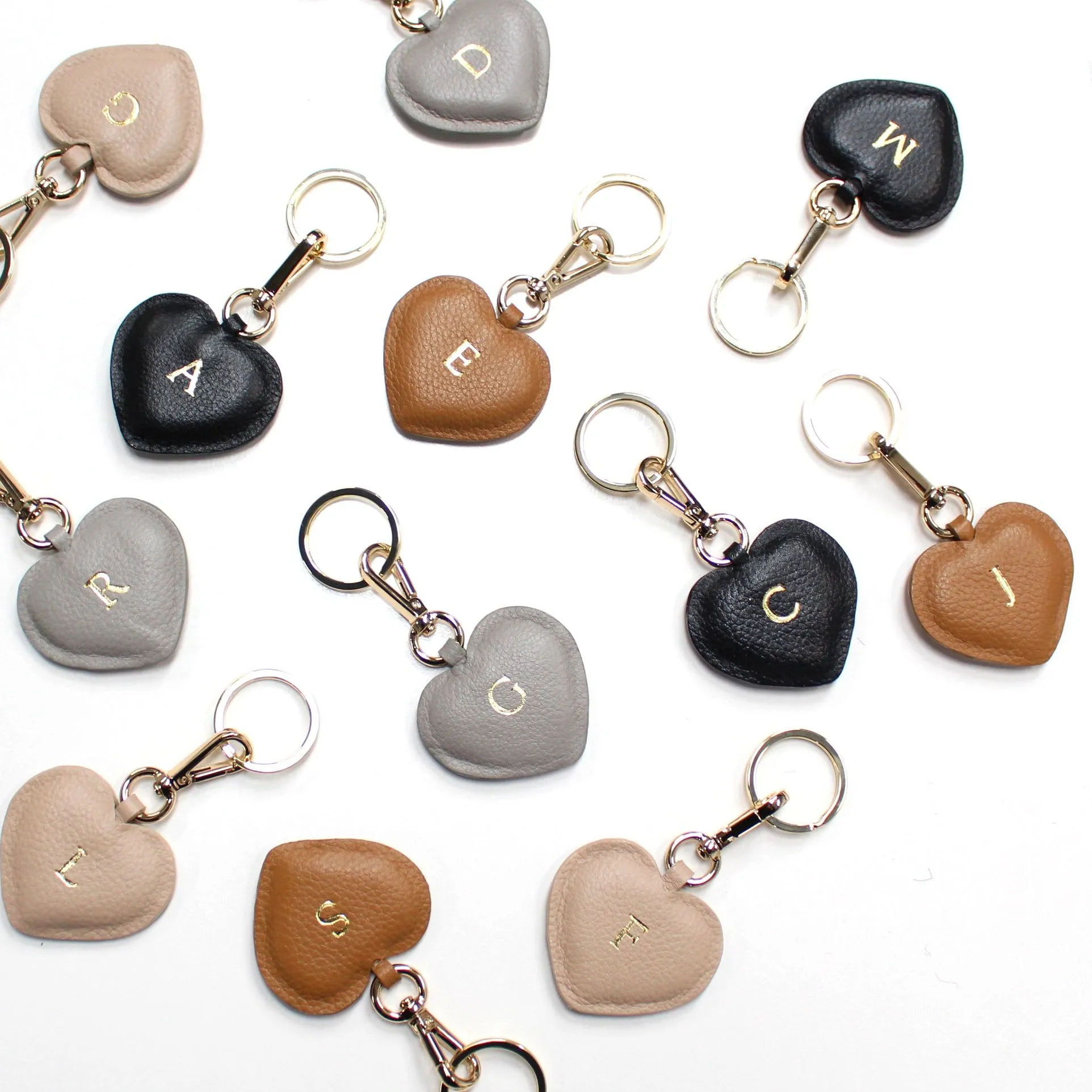 Heart Leather Keyring Black