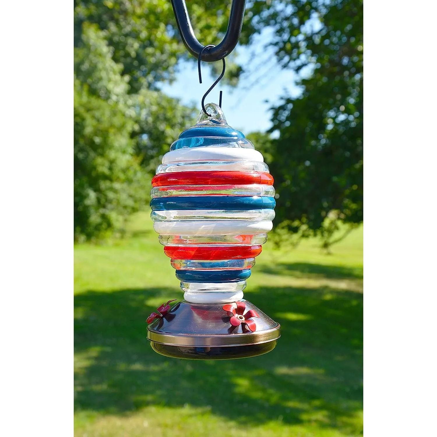 Hummingbird Feeder Glass Multi Stripe