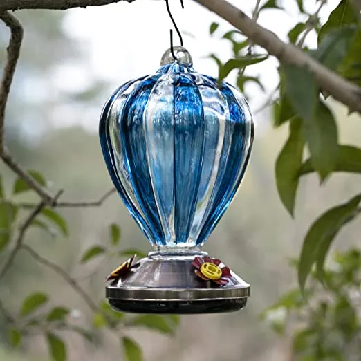 Hummingbird Feeder Glass Multi Stripe