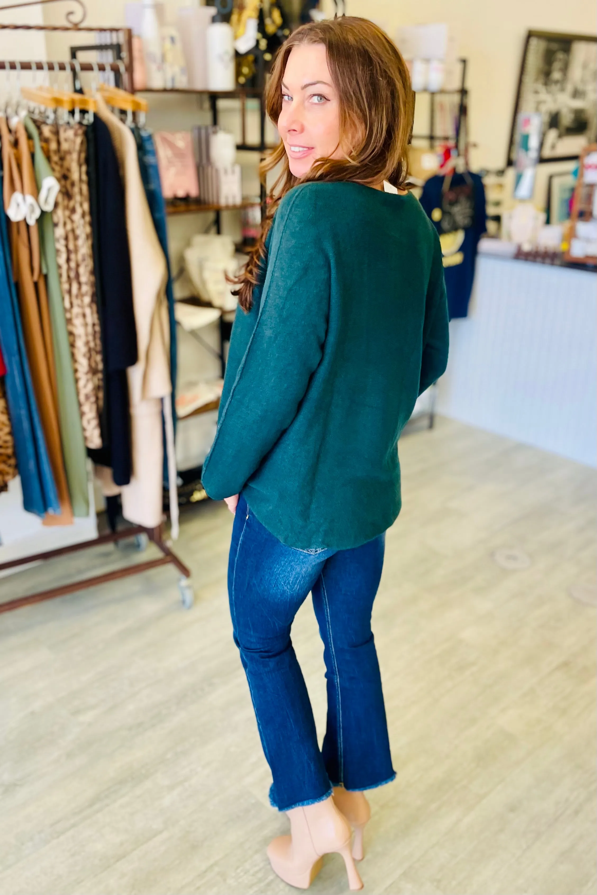 Italian Knit Soft Sweater - Emerald