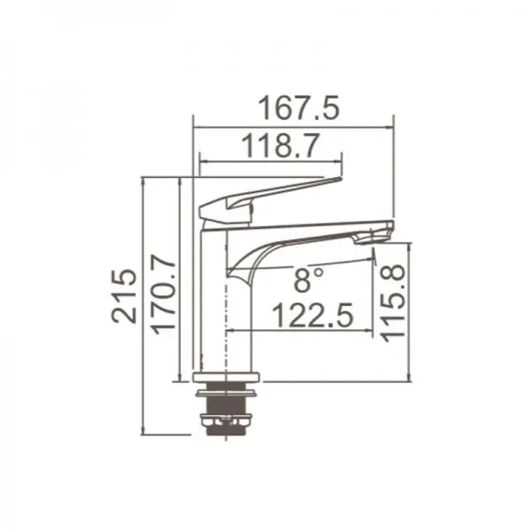 Matte Black Round Basin Mixer - WT1101BK