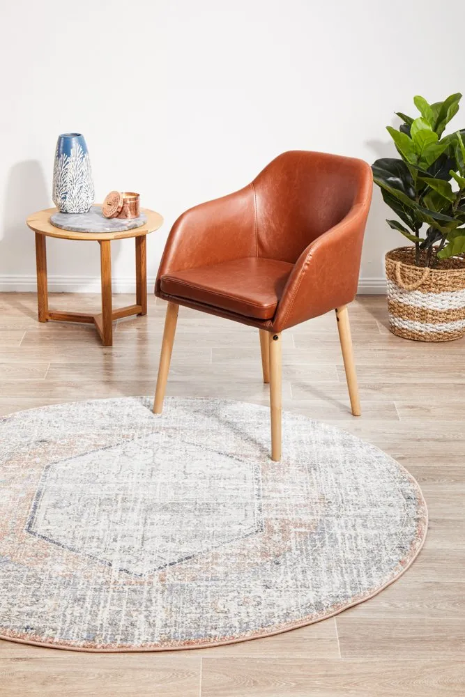 Mayfair Lorissa Round Rug (Peach) by Rug Culture