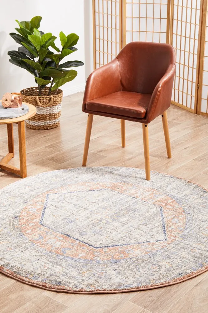 Mayfair Lorissa Round Rug (Peach) by Rug Culture