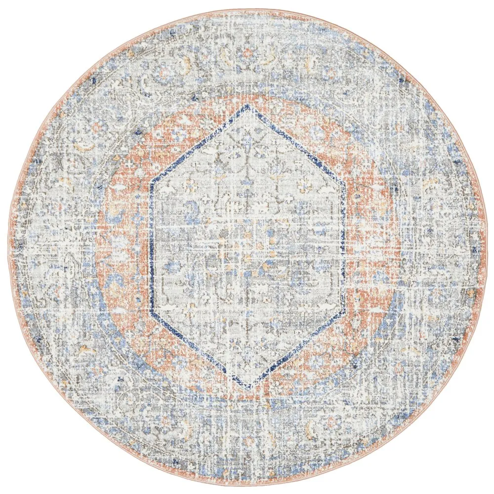 Mayfair Lorissa Round Rug (Peach) by Rug Culture