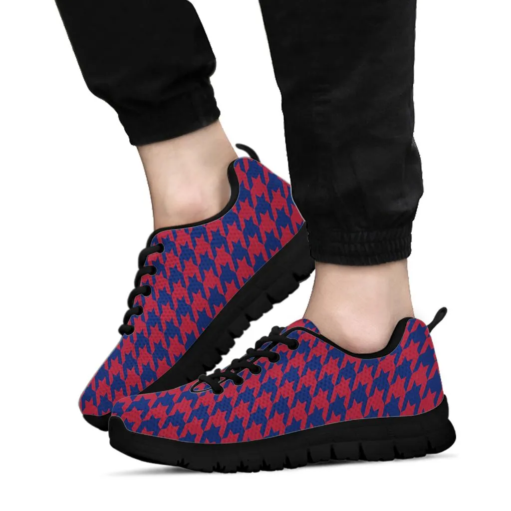 Mesh Sneakers_Navy Blue on Red_NYJ-HT Pattern