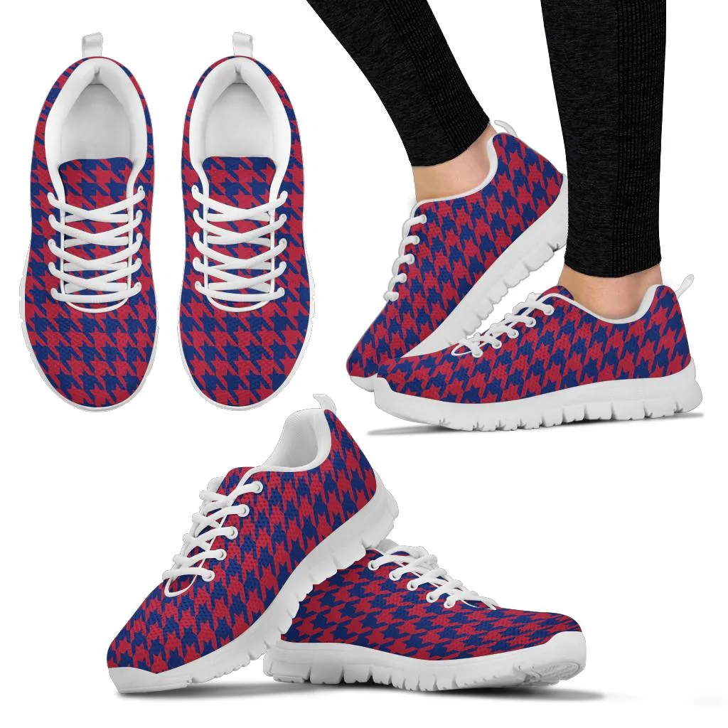 Mesh Sneakers_Navy Blue on Red_NYJ-HT Pattern