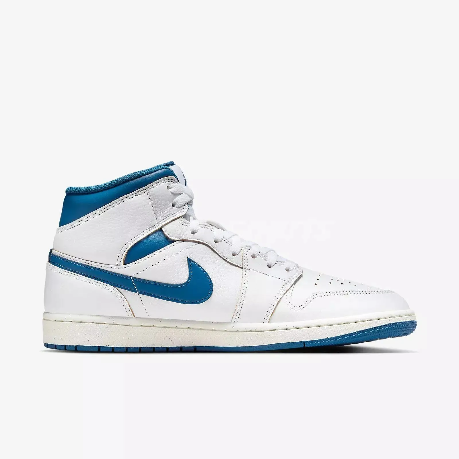 Nike Men's Air Jordan 1 Mid SE Shoes - White / Sail / Industrial Blue