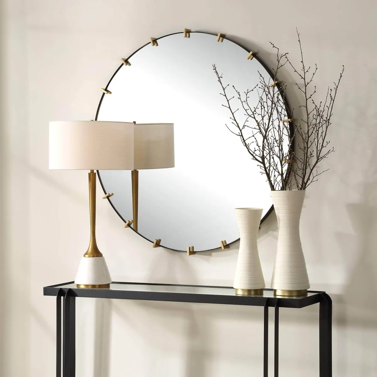 Pali Industrial Round Mirror