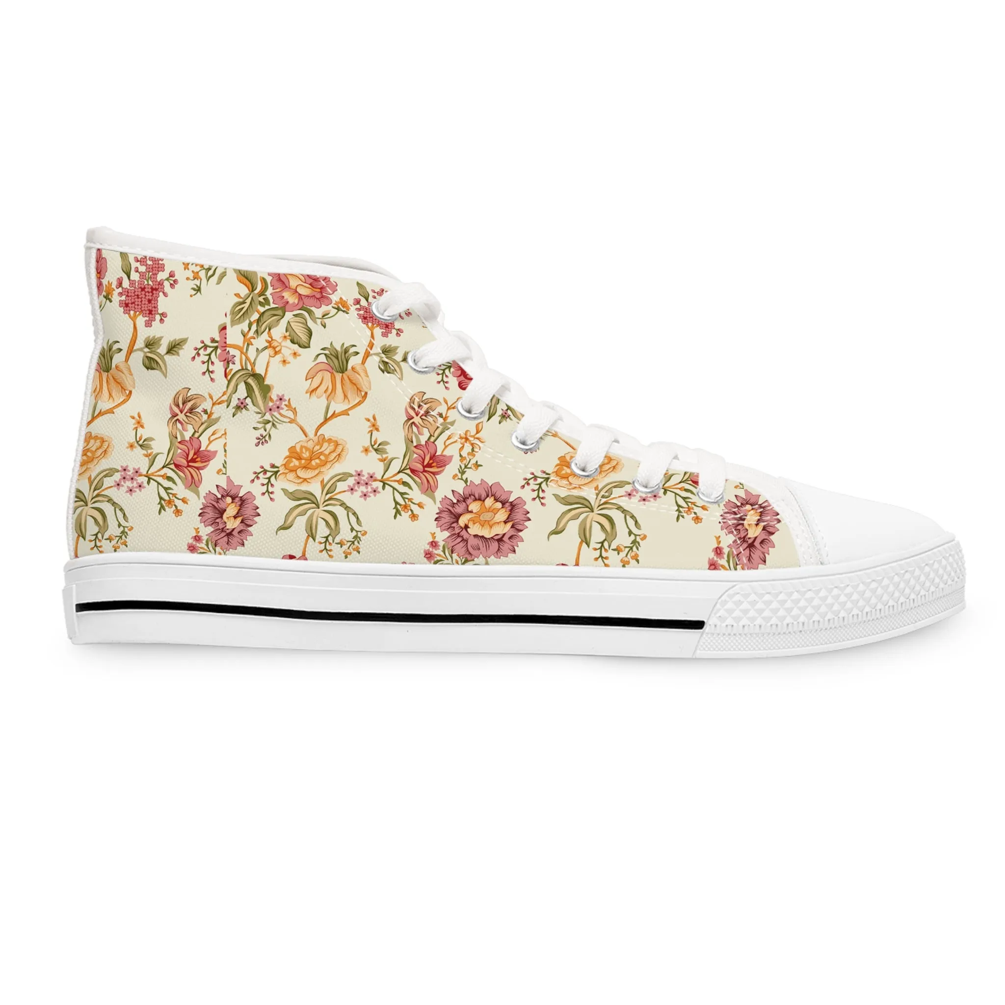 Pasly Flower Pattern Women's High Top Sneakers