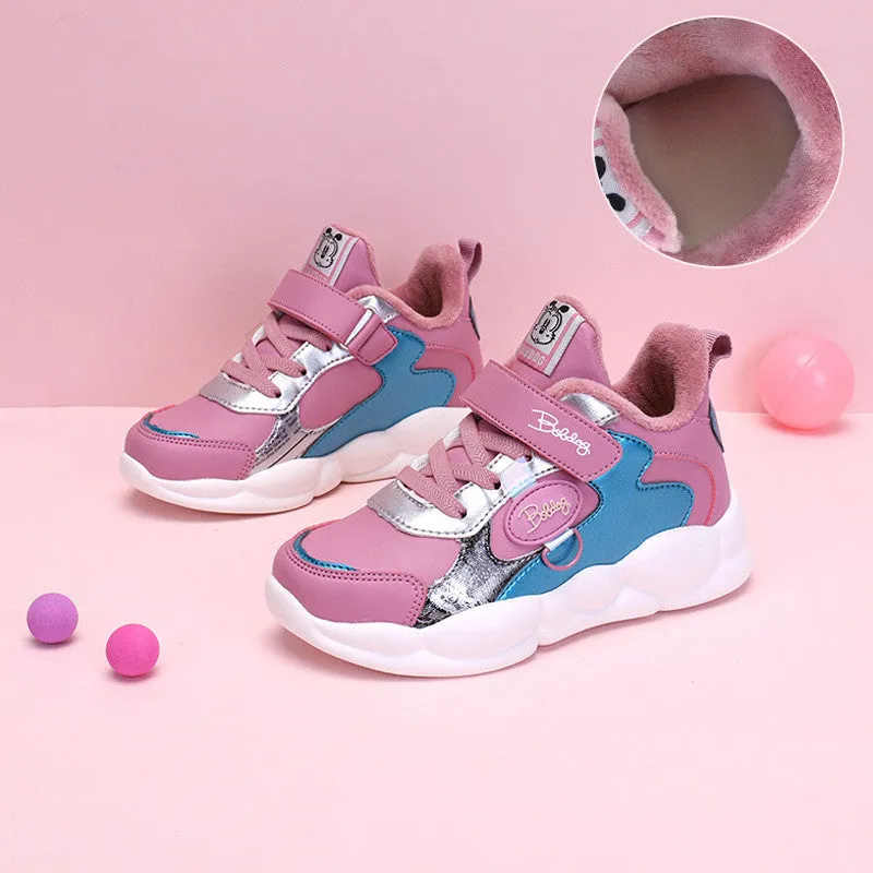 Plush casual shoes girls sneakers