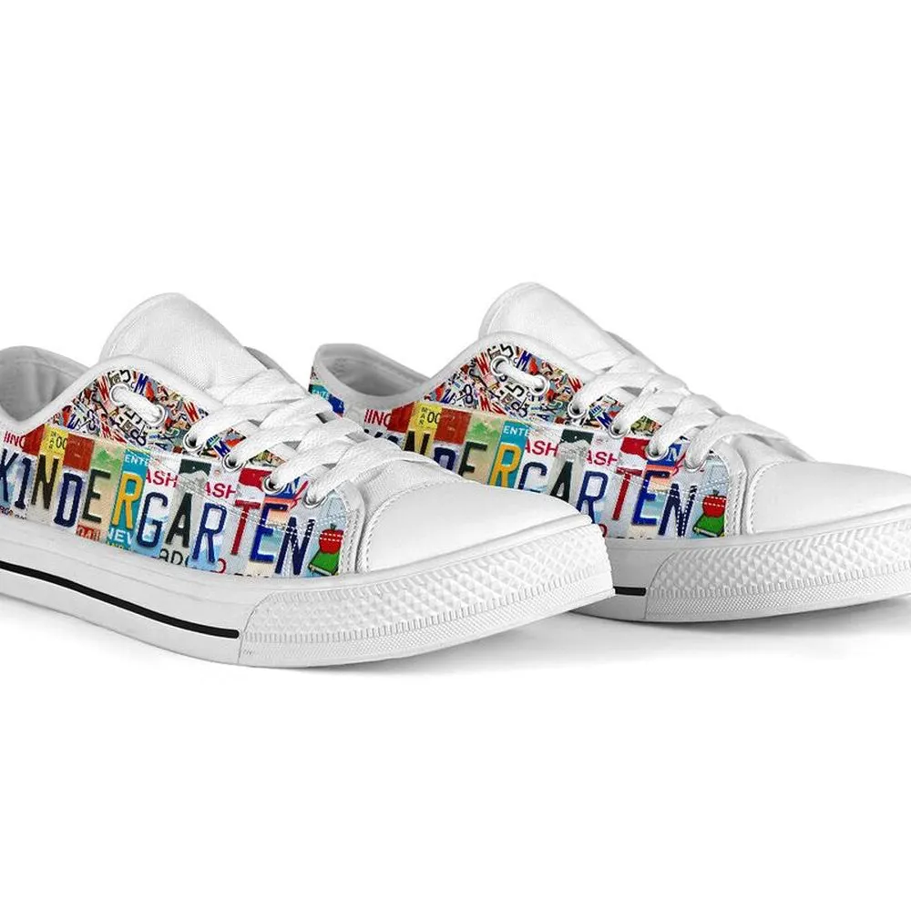 Pre K Squad License Plates Low Top Shoes, Teacher Shoes, Low Top Sneakers