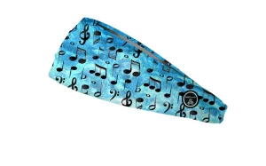 RAVEbandz The Pro - Wide Stretch Headband (Music Notes)