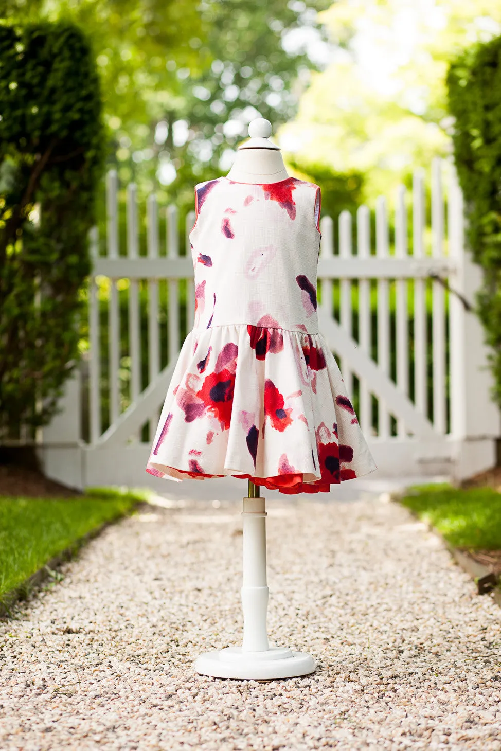 Red Floral Printed Elena Dress