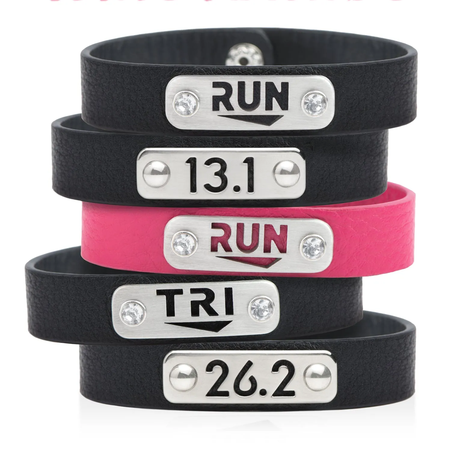 RUN Wristband with Bling - Black or Pink