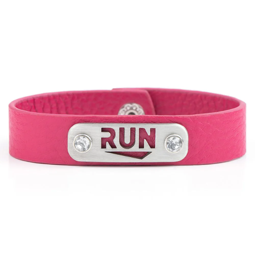 RUN Wristband with Bling - Black or Pink