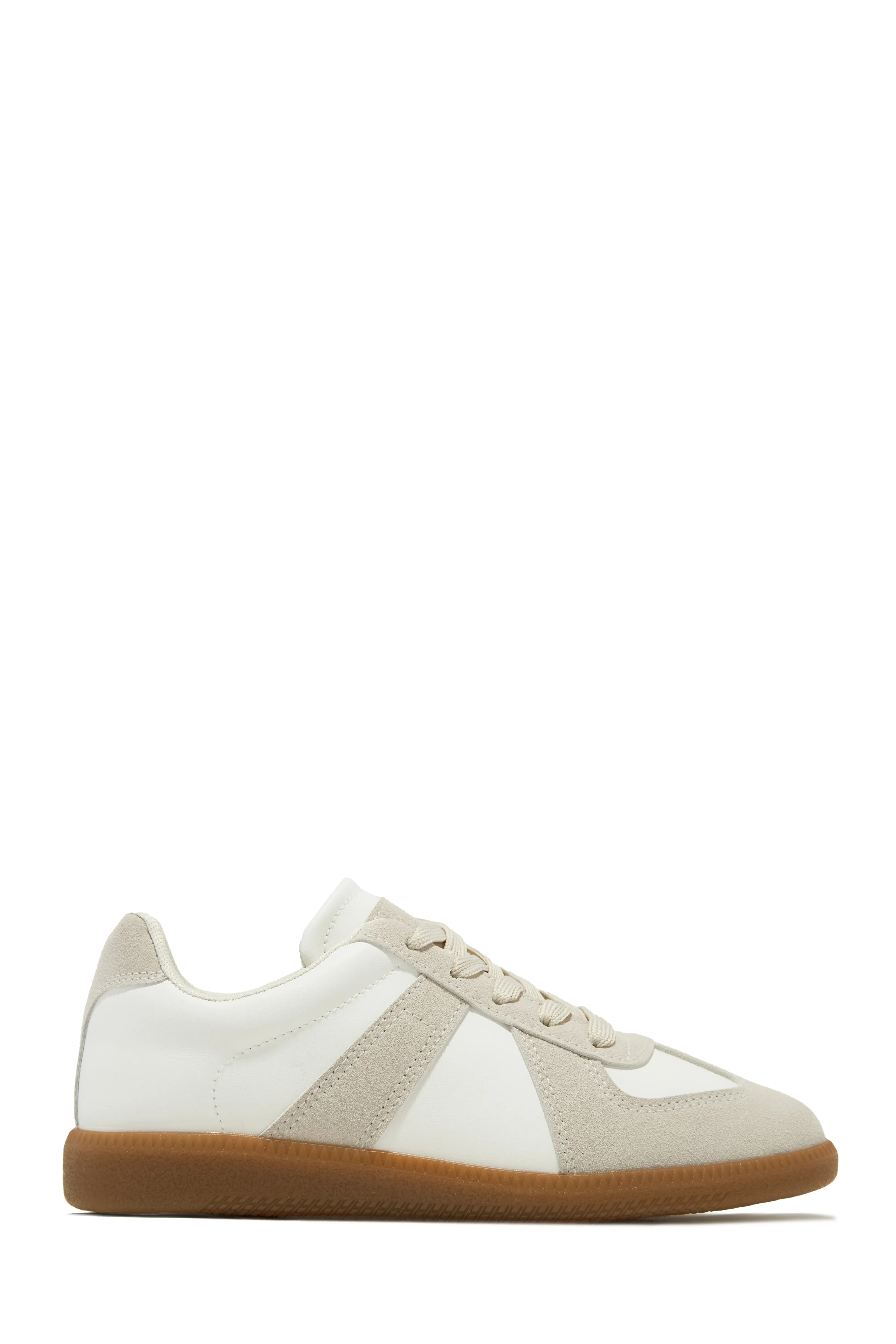 Running Errands Lace Up Sneakers - Beige