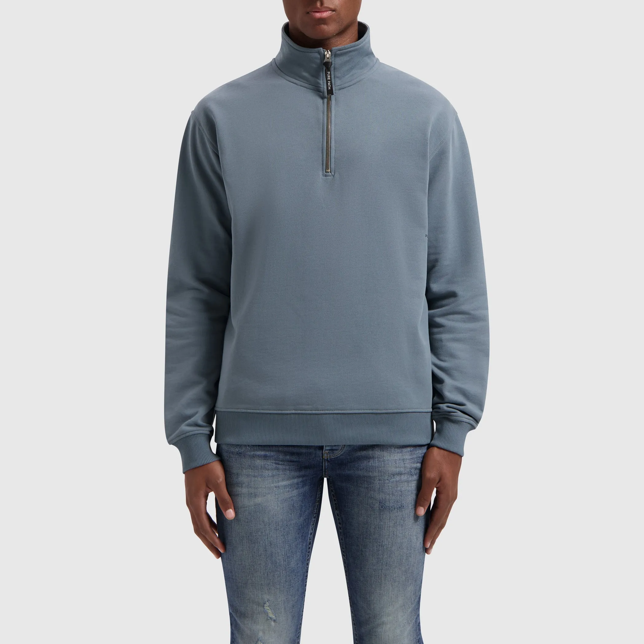 Sideline Wordmark Halfzip Sweater | Blue