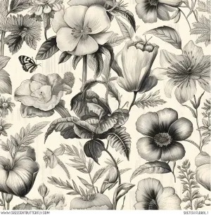 Sketch Floral 1 Printed Vinyl Sheet/Wrap