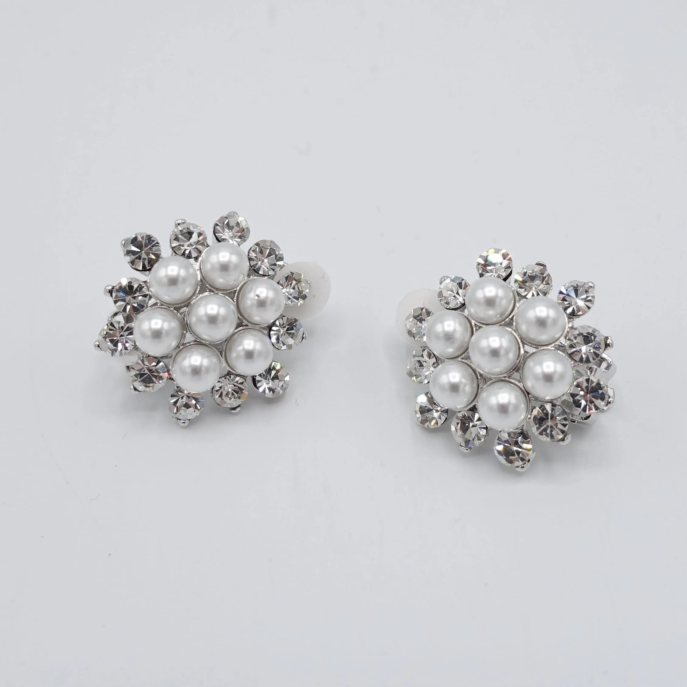 snow flower Pearl rhinestone earring for bride