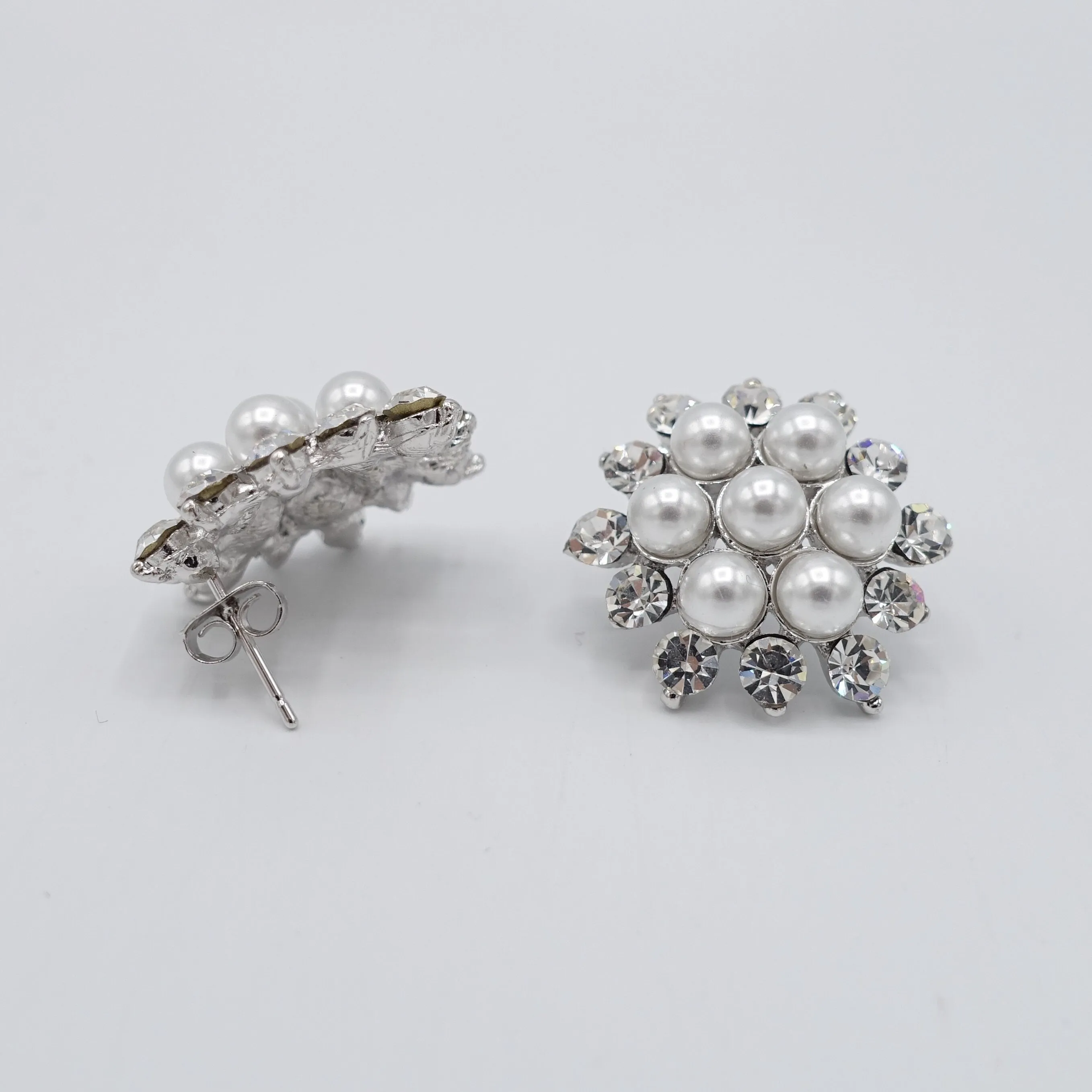 snow flower Pearl rhinestone earring for bride