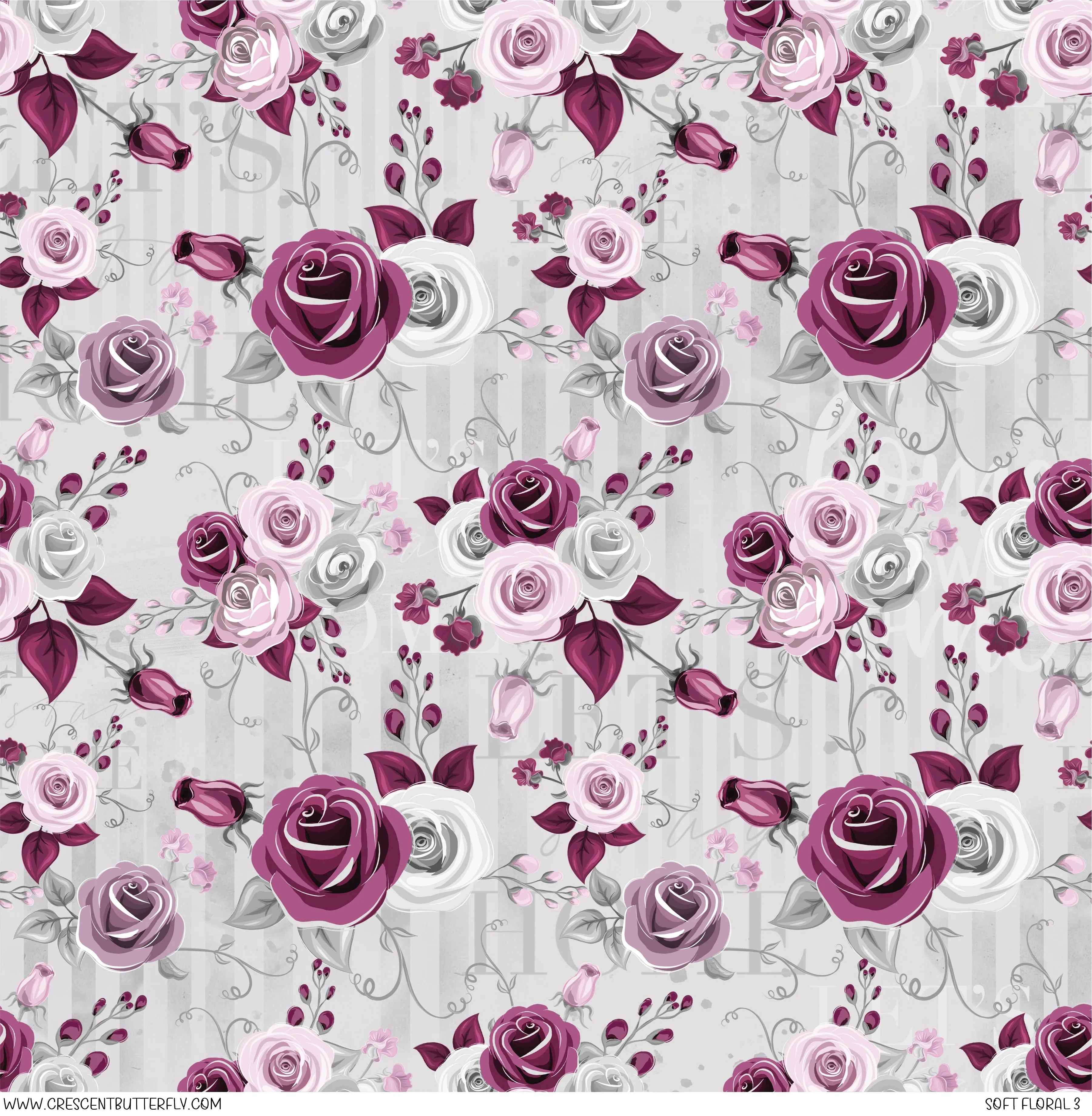 Soft Floral 3 Printed Vinyl Sheet/Wrap