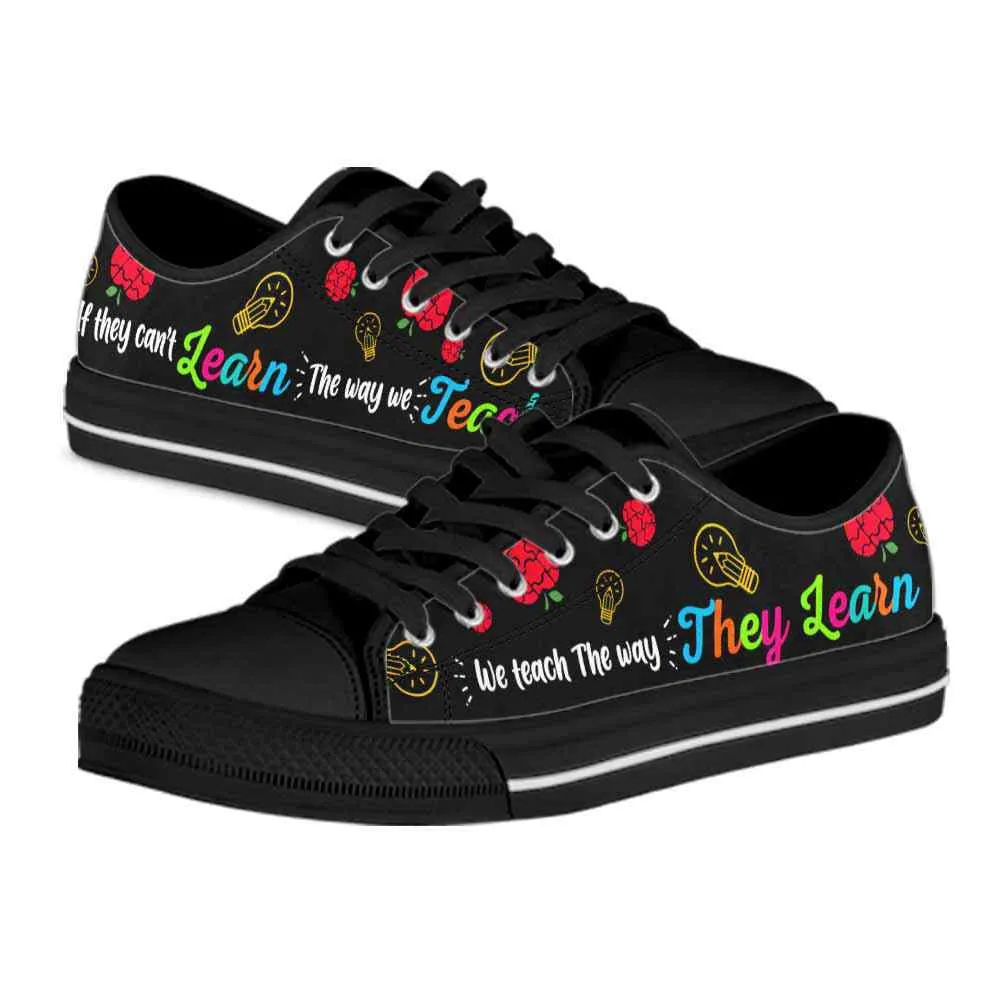 Sped Teacher Apple Puzzle Teach Learn Low Top Shoes, Teacher Shoes, Low Top Sneakers