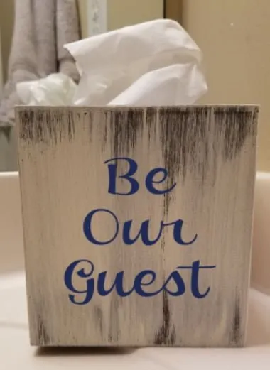 Wooden Tissue Box with or without Wording - Bless You, God Bless You, Be our Guest, Tissues